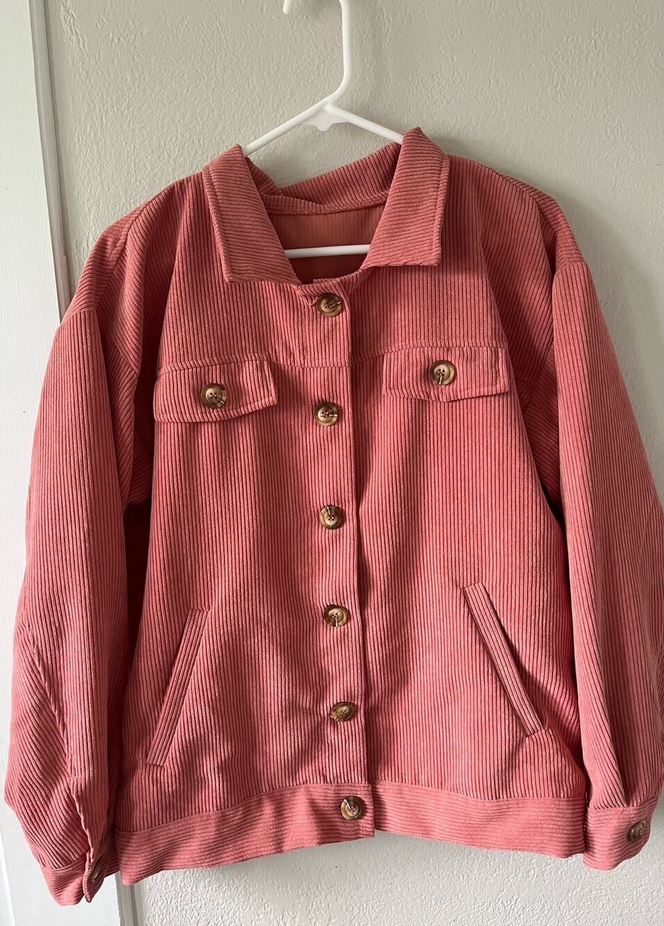 Rose Pink corduroy, jacket, size, medium